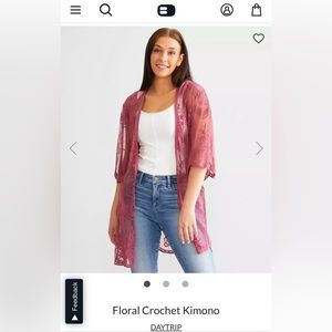 Floral crochet kimono - size S/M
